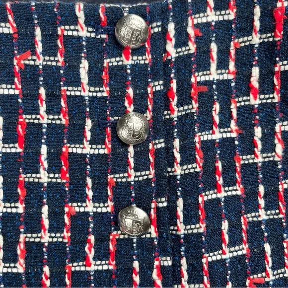 Talbots Navy Red White Tweed Skirt Size 10P - Picture 4 of 11